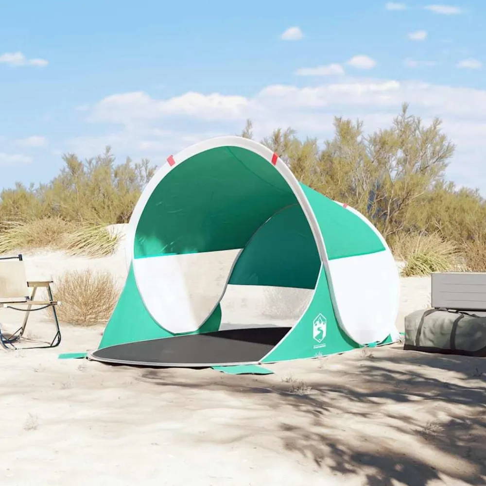vidaXL Tienda de playa pop-up impermeable agua Verde