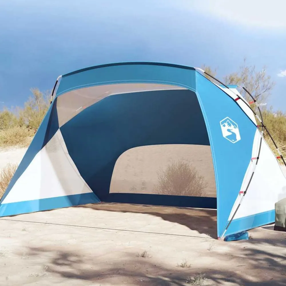 vidaXL Actividades Al Aire Libre-Tienda de playa 185T poliéster celeste 274x178x170/148 cm