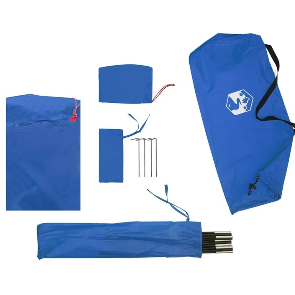 vidaXL Actividades Al Aire Libre-Tienda de playa 185T poliéster celeste 274x178x170/148 cm