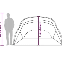 vidaXL Actividades Al Aire Libre-Tienda de playa 185T poliéster agua 274x178x170/148 cm