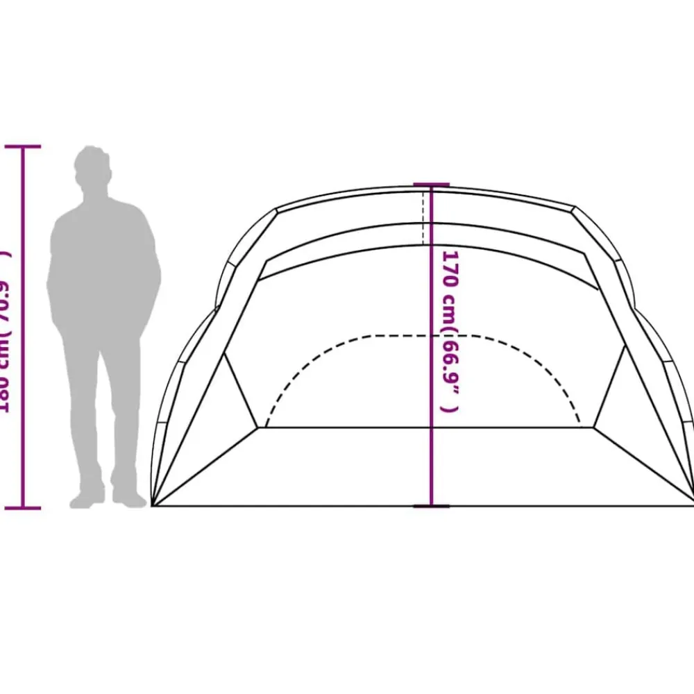vidaXL Actividades Al Aire Libre-Tienda de playa 185T poliéster agua 274x178x170/148 cm
