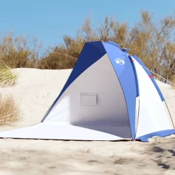 vidaXL Actividades Al Aire Libre-Tienda de playa 185T poliéster celeste 268x223x125 cm