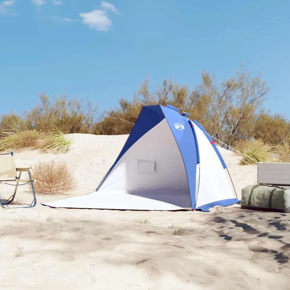 vidaXL Actividades Al Aire Libre-Tienda de playa 185T poliéster celeste 268x223x125 cm