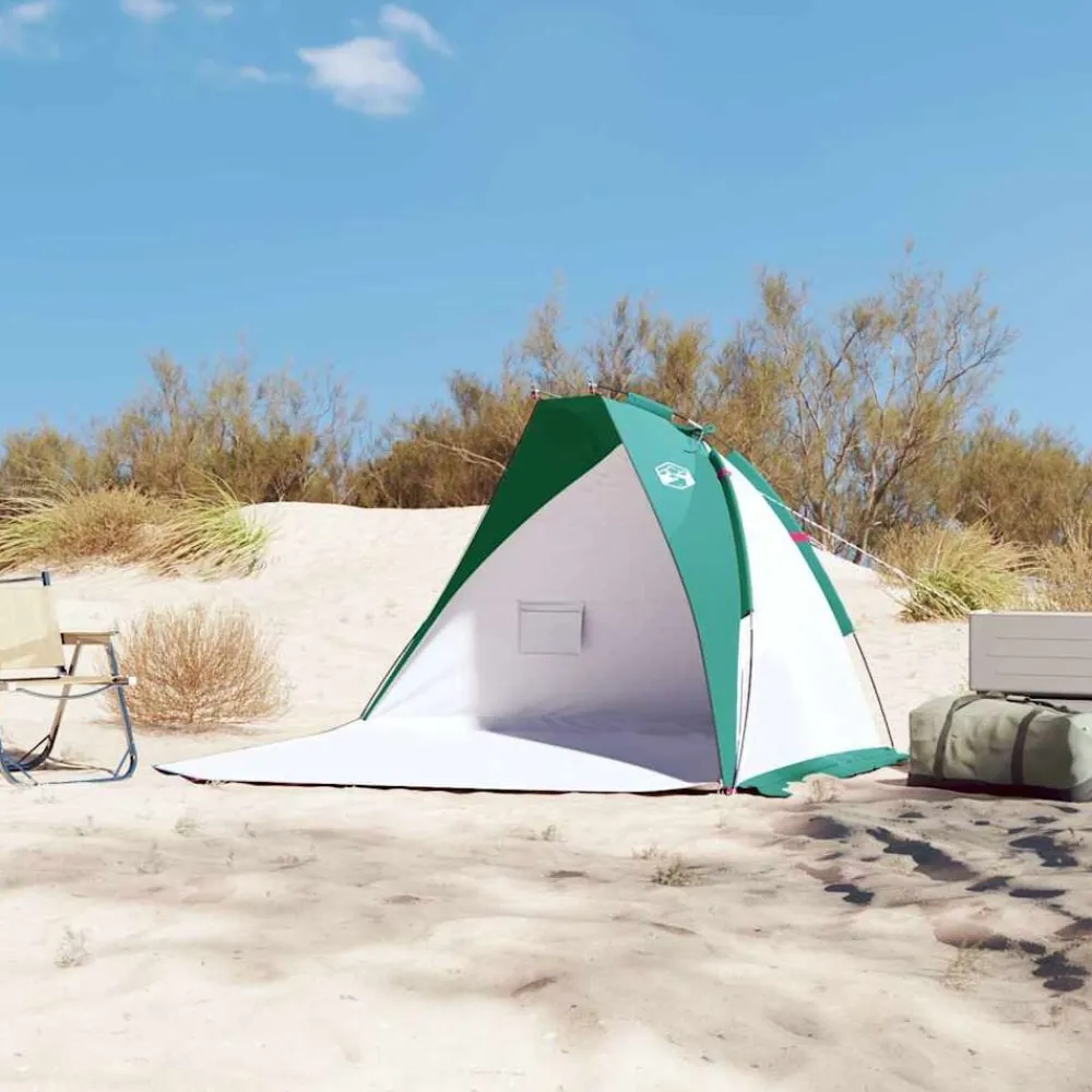 vidaXL Tienda de playa 185T poliéster agua 268x223x125 cm Verde Outlet