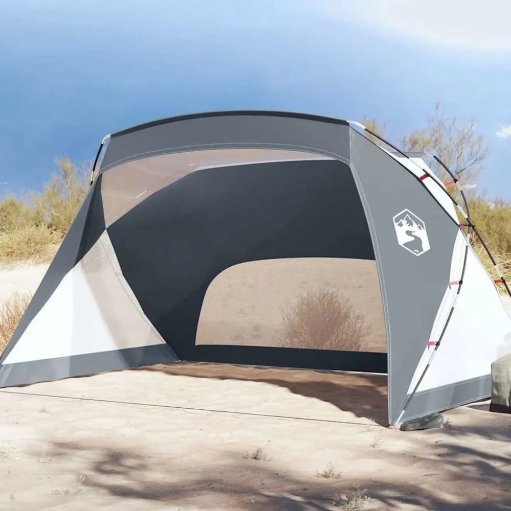 vidaXL Tienda de playa 185T poliéster 274x178x170/148 cm Gris Best