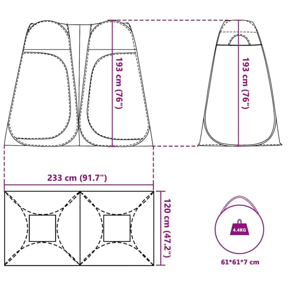 vidaXL Actividades Al Aire Libre-Tienda de privacidad pop-up impermeable