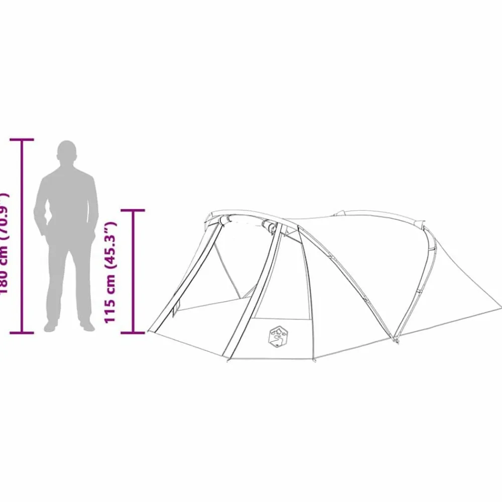 vidaXL Actividades Al Aire Libre-Tienda de túnel para 3 personas y gris 328 x 228 x 115 cm