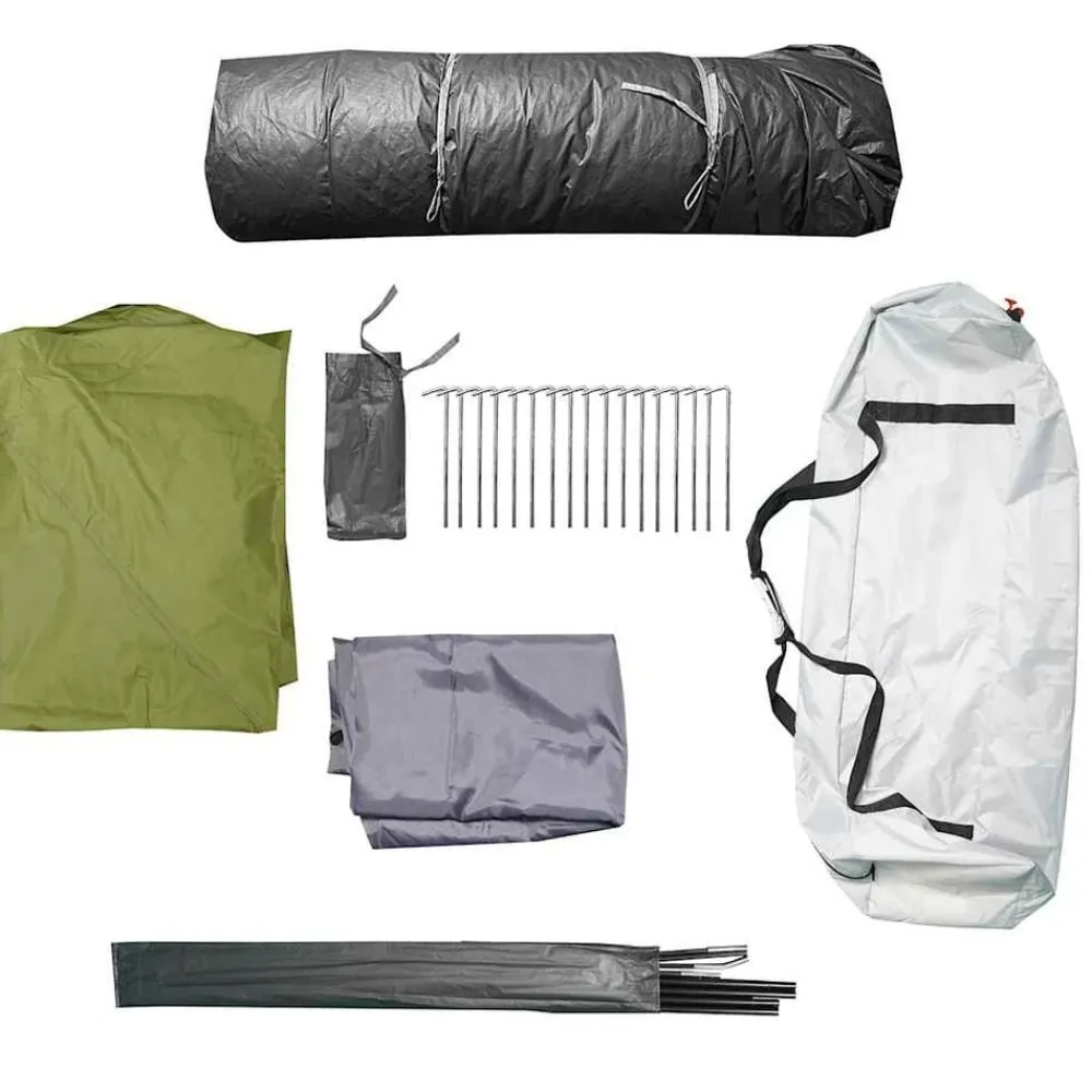 vidaXL Tienda familiar 9 personas impermeable apertura rápida Verde Hot