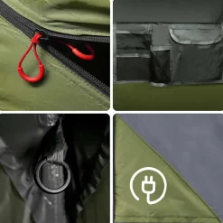 vidaXL Tienda familiar 9 personas impermeable apertura rápida Verde Hot