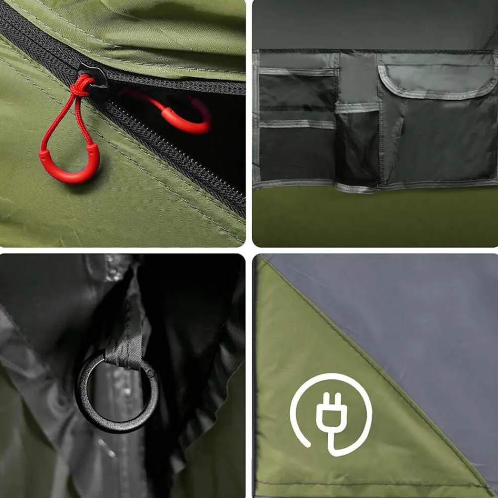 vidaXL Tienda familiar 9 personas impermeable apertura rápida Verde Hot