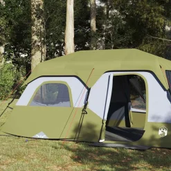vidaXL Tienda familiar 9 personas impermeable apertura rápida Verde Hot