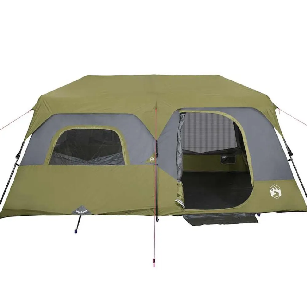 vidaXL Tienda familiar 9 personas impermeable apertura rápida Verde Hot