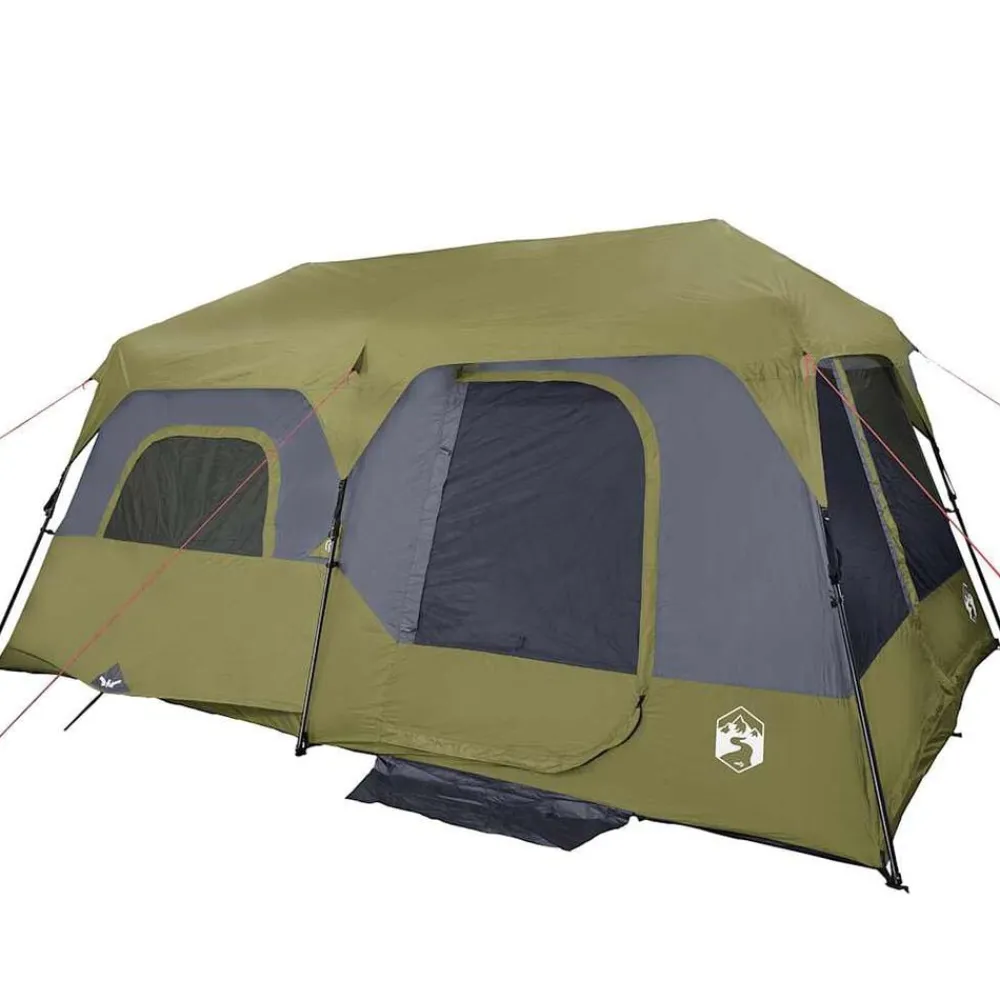 vidaXL Tienda familiar 9 personas impermeable apertura rápida Verde Hot