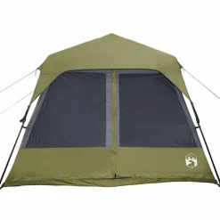vidaXL Tienda familiar 9 personas impermeable apertura rápida Verde Hot