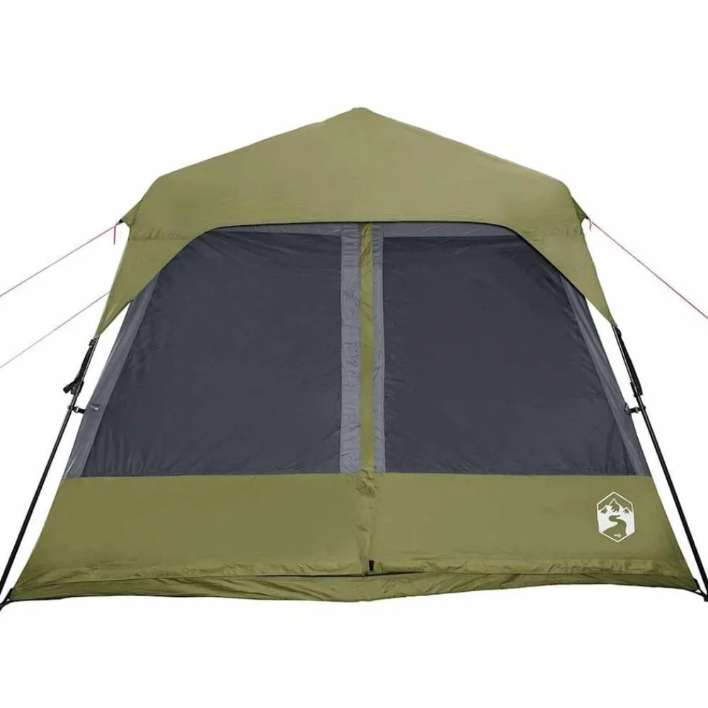 vidaXL Tienda familiar 9 personas impermeable apertura rápida Verde Hot