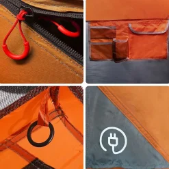 vidaXL Actividades Al Aire Libre-Tienda familiar 9 personas impermeable apertura rápida gris
