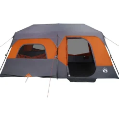 vidaXL Actividades Al Aire Libre-Tienda familiar 9 personas impermeable apertura rápida gris