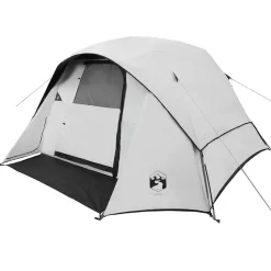 vidaXL Tienda familiar 6 personas tela opaca impermeable blanca Blanco opaco Online