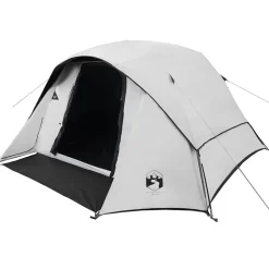 vidaXL Tienda familiar 6 personas tela opaca impermeable blanca Blanco opaco Online