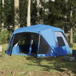 vidaXL Tienda familiar 10 personas impermeable apertura rápida Azul Discount