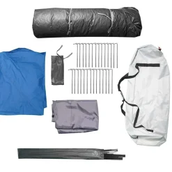 vidaXL Tienda familiar 10 personas impermeable apertura rápida Azul Discount