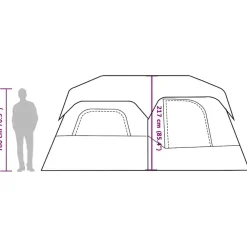 vidaXL Actividades Al Aire Libre-Tienda familiar 9 personas impermeable apertura rápida