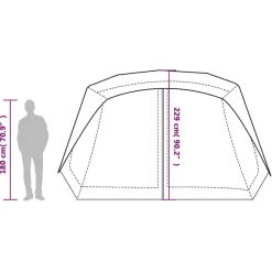 vidaXL Actividades Al Aire Libre-Tienda familiar 10 personas impermeable apertura rápida gris