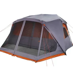 vidaXL Actividades Al Aire Libre-Tienda familiar 10 personas impermeable apertura rápida gris