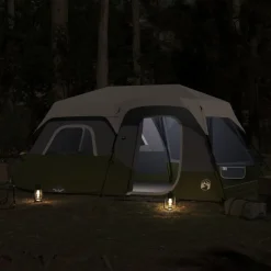 vidaXL Actividades Al Aire Libre-Tienda familiar con LED 9 personas apertura rápida claro