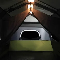vidaXL Actividades Al Aire Libre-Tienda familiar con LED 9 personas apertura rápida claro