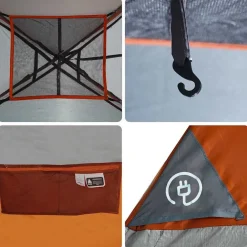 vidaXL Tienda familiar con cúpula para 6 personas impermeable Naranja