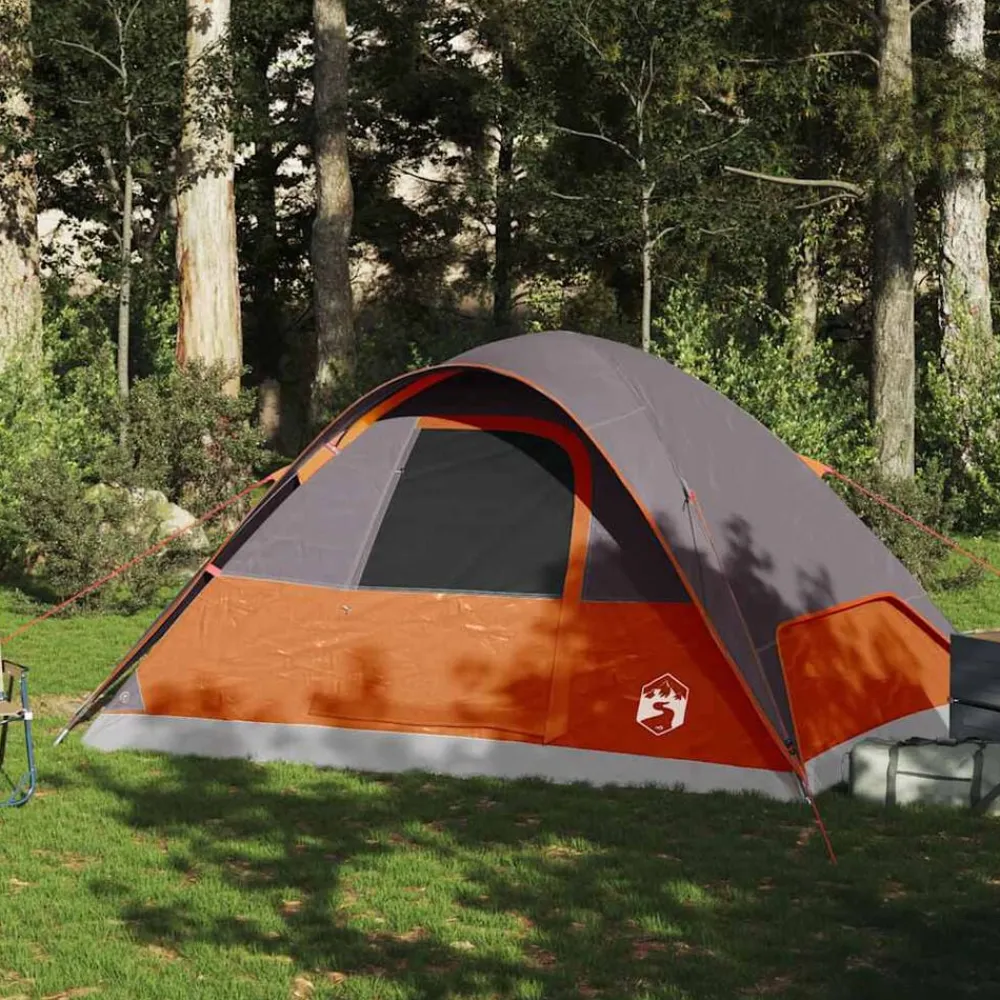vidaXL Tienda familiar con cúpula para 6 personas impermeable Naranja