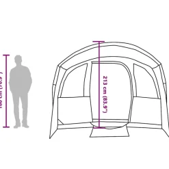 vidaXL Actividades Al Aire Libre-Tienda Familiar con techo y 576 x 325 x 213 cm