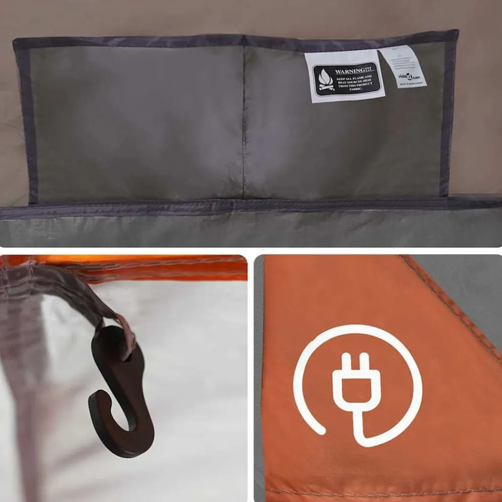 vidaXL Tienda familiar con cúpula impermeable 6 personas gris naranja Gris y naranja Discount