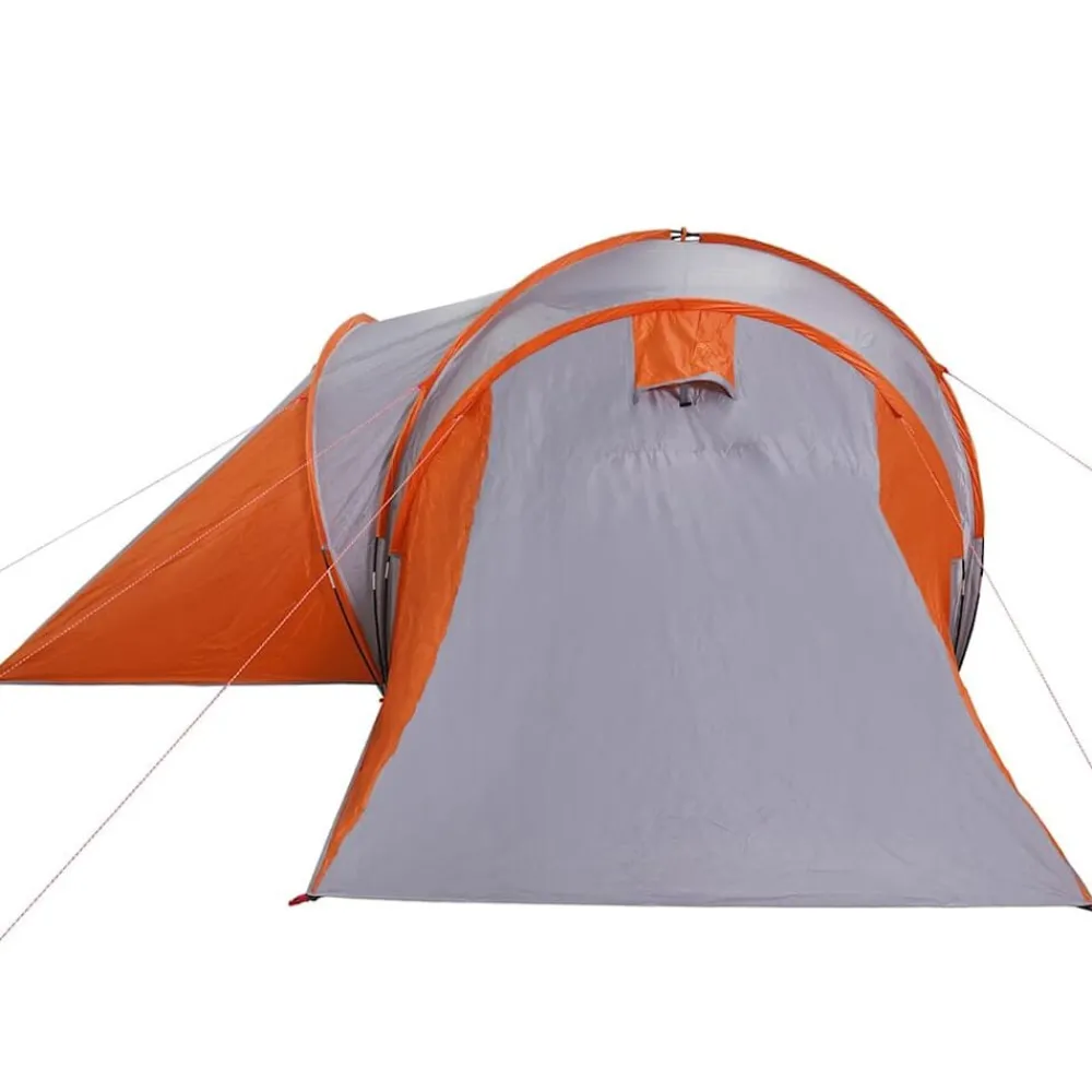 vidaXL Tienda familiar con cúpula impermeable 6 personas gris naranja Gris y naranja Discount