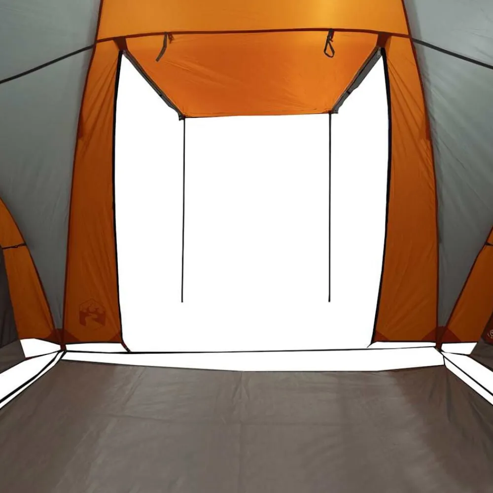 vidaXL Tienda familiar con cúpula impermeable 6 personas gris naranja Gris y naranja Discount