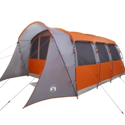 vidaXL Tienda Familiar con techo 576 x 325 x 213 cm Gris y naranja Discount