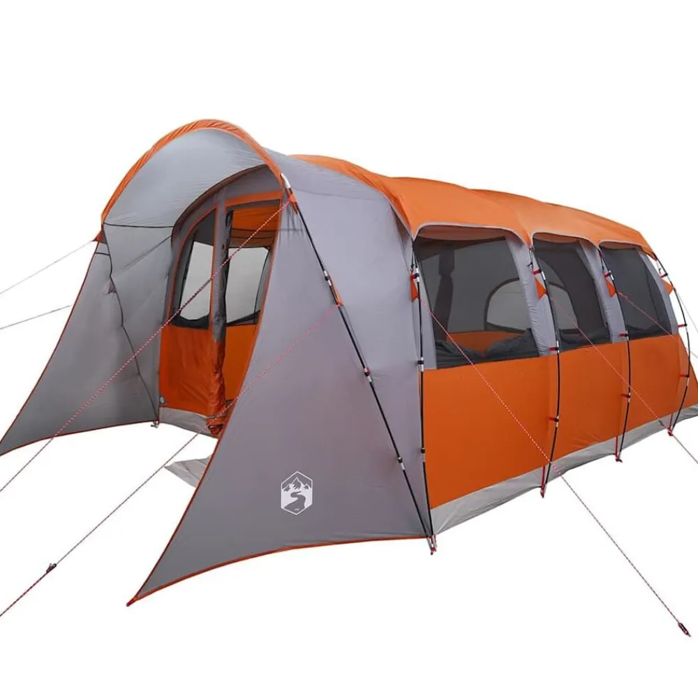 vidaXL Tienda Familiar con techo 576 x 325 x 213 cm Gris y naranja Discount