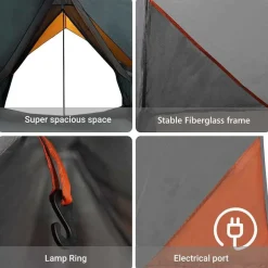 vidaXL Actividades Al Aire Libre-Tienda Familiar con techo 315 x 286 x 200 cm