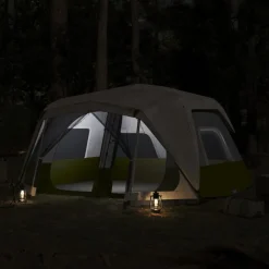 vidaXL Actividades Al Aire Libre-Tienda familiar con LED 10 personas apertura rápida