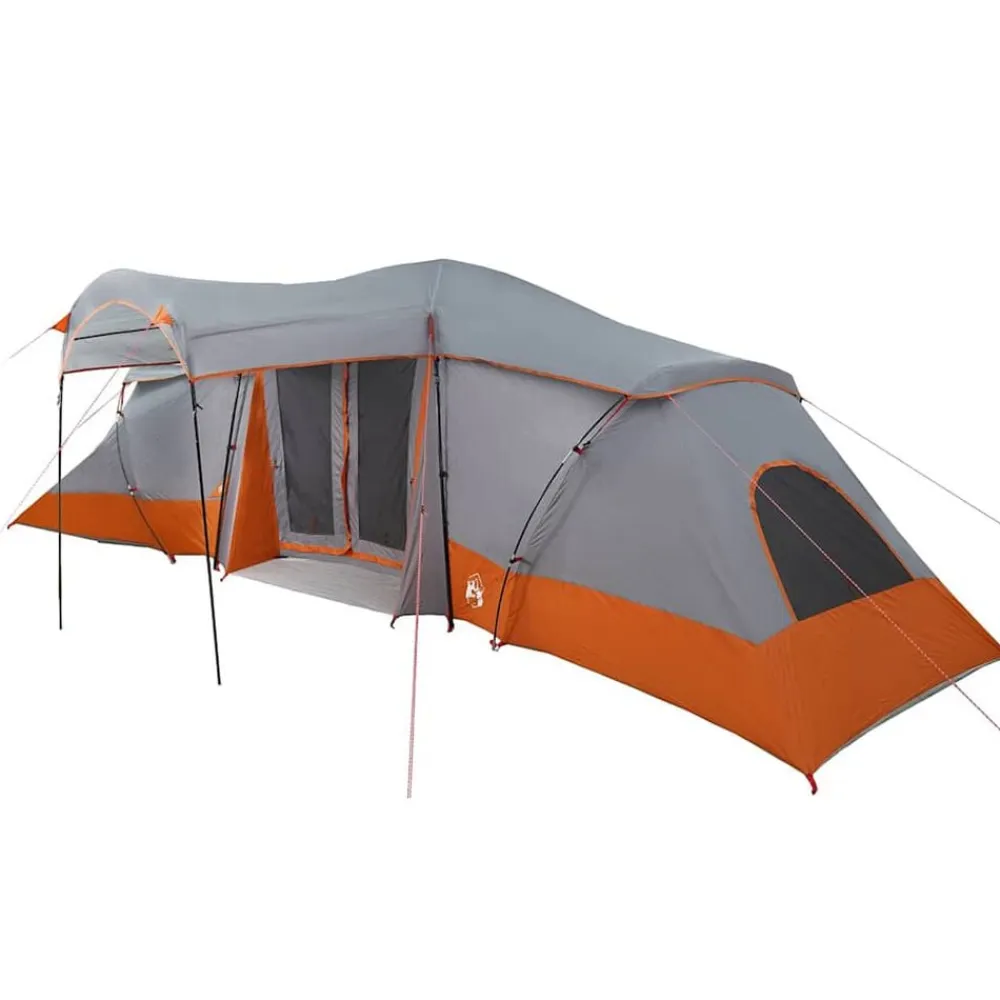 vidaXL Tienda Familiar con techo 721 x 335 x 212 cm Gris y naranja