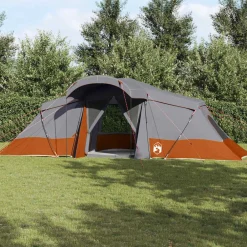 vidaXL Tienda Familiar con techo 721 x 335 x 212 cm Gris y naranja