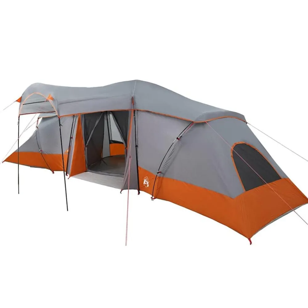 vidaXL Tienda Familiar con techo 721 x 335 x 212 cm Gris y naranja