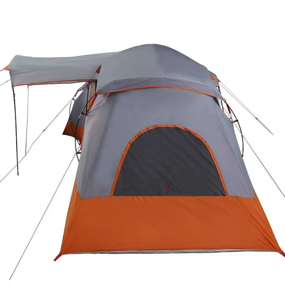 vidaXL Tienda Familiar con techo 721 x 335 x 212 cm Gris y naranja