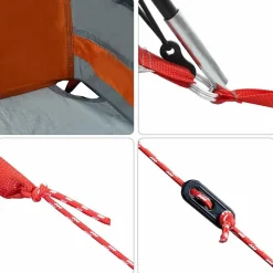 vidaXL Tienda Familiar con techo 721 x 335 x 212 cm Gris y naranja