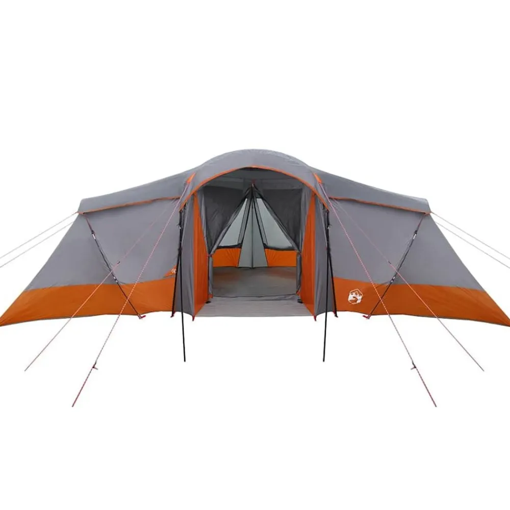 vidaXL Tienda Familiar con techo 721 x 335 x 212 cm Gris y naranja