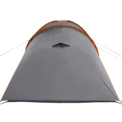 vidaXL Actividades Al Aire Libre-Tienda familiar con cúpula impermeable 6 personas gris naranja