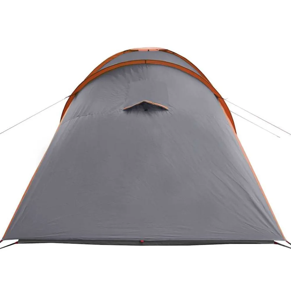vidaXL Actividades Al Aire Libre-Tienda familiar con cúpula impermeable 6 personas gris naranja