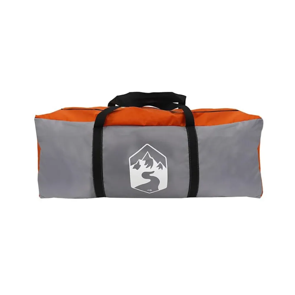 vidaXL Actividades Al Aire Libre-Tienda familiar con cúpula impermeable 6 personas gris naranja