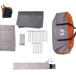 vidaXL Actividades Al Aire Libre-Tienda familiar con cúpula para 9 personas impermeable